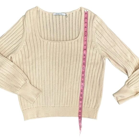 Stitches and Stripes Cotton Butter Cream Square Neck Sweater NEW Size XXL - Picture 3 of 9